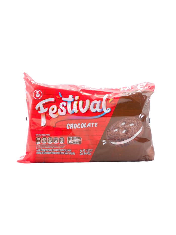 30579 - Festival Chocolate Cream Sandwich Cookies - 12 Pack/14.22oz. (Case Of 24) - Box:  - Loc: N9