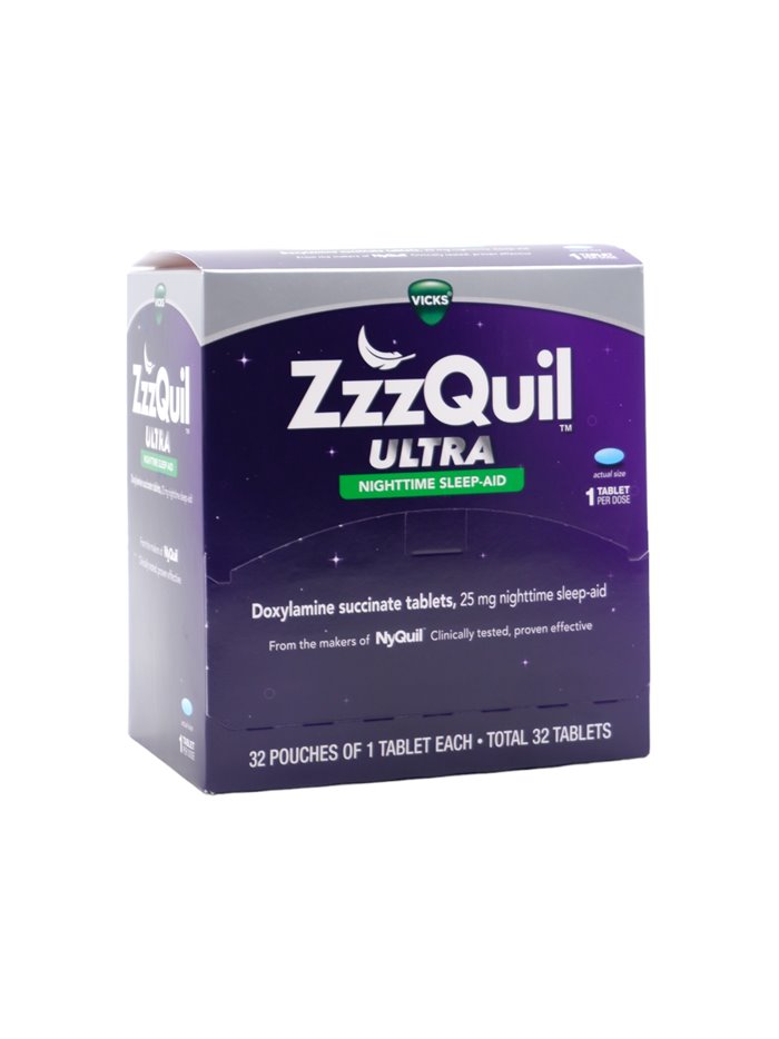 30659 - ZzzQuil Ultra Night Time Sleep-Aid - 32 Pouches Of 1 Tablet Each - Box:  - Loc: K2