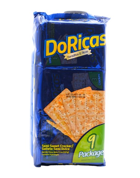30666 - DoRicas Semi Sweet Crackers 9pk 12/7.3 oz - Box:  - Loc: 