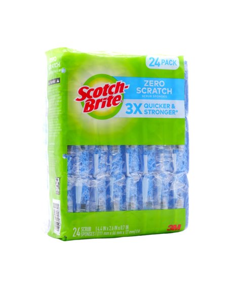 30682 - Scotch Brite Heavy Duty Scrub Sponges (Blue)  Zero Scratch - 21+3 Pack (Plastic Bag) - Box:  - Loc: J7