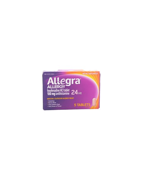 30722 - Allegra Allergy 24 Hr 180mg - 5ct - Box:  - Loc: K4