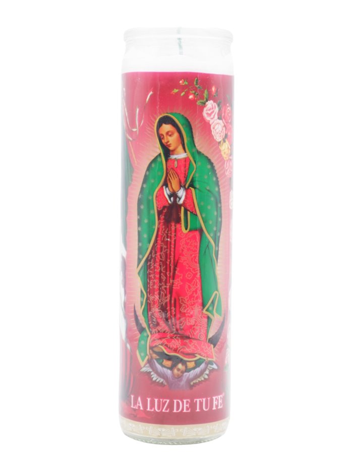 30830 - Veladora México Candle Virgen Guadalupe (White) - (Case of 12) - Box:  - Loc: A10