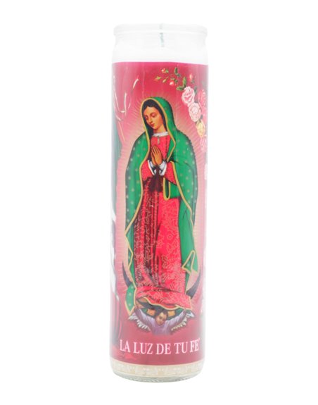 30830 - Veladora México Candle Virgen Guadalupe (White) - (Case of 12) - Box:  - Loc: A10