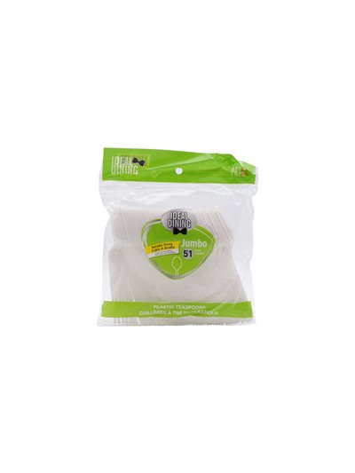 30910 - Ideal Plastic Teaspoons (White) - 48 Pack/51ct. - Box:  - Loc: I6