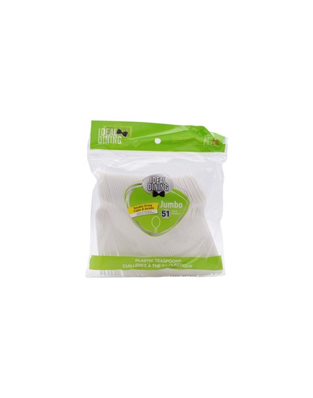 30910 - Ideal Plastic Teaspoons (White) - 48 Pack/51ct. - Box:  - Loc: I6