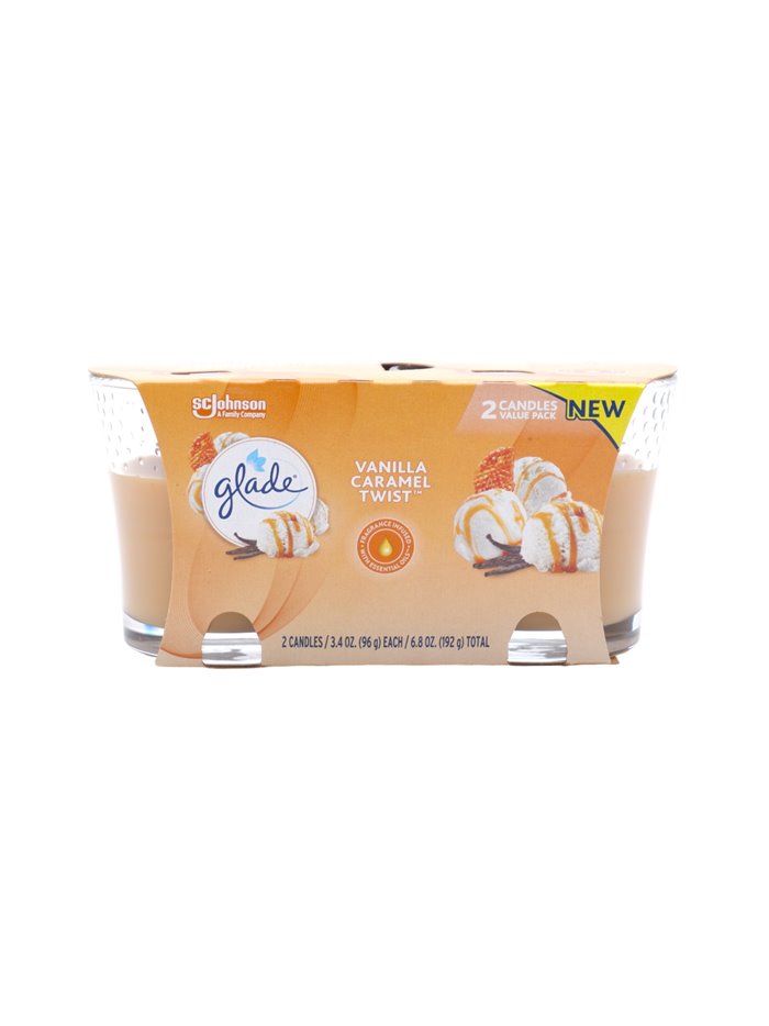 30914 - Glade Candle Vanilla Caramel Twist - 6.8 oz. (Case of 3) - Box:  - Loc: I5