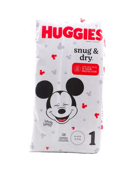 30931 - Huggies Baby Diapers Jumbo Snug & Dry - Size 1 (4/38's) - Box:  - Loc: E6