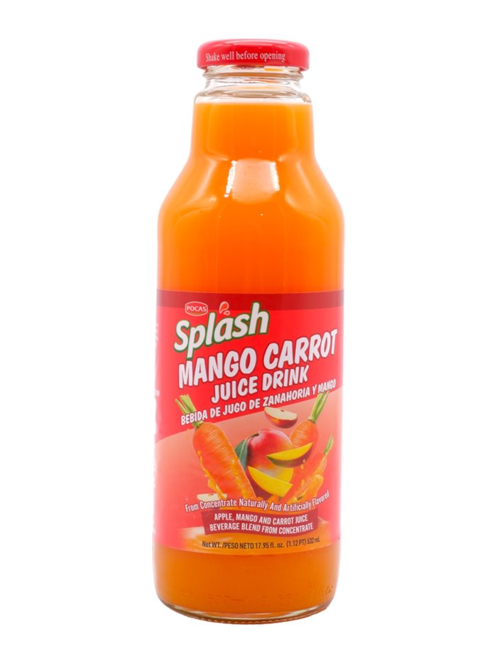 30948 - Pocas Splash Mango Carrot Juice ( Case of 12 ) -  17.98 oz - Box:  - Loc: F6