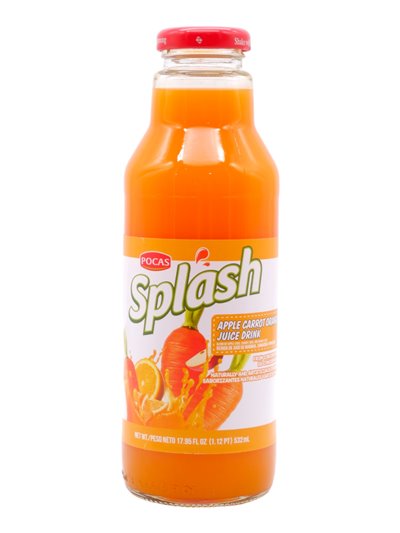 30950 - Pocas Splash Orange Carrot Juice ( Case of 12 ) -  17.98 oz - Box:  - Loc: F6
