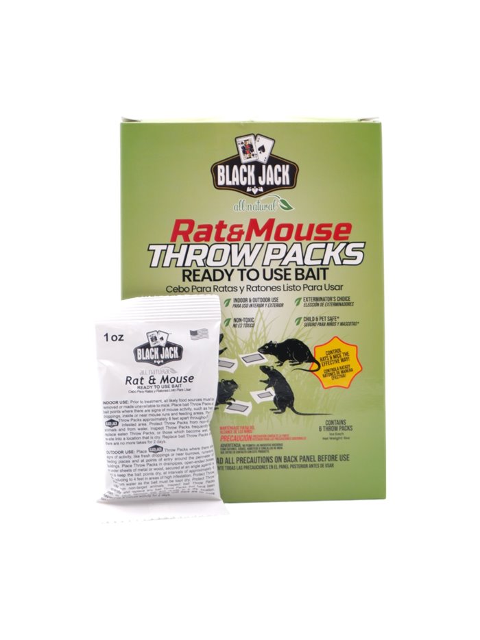 31038 - Black Jack All Natural. Rats Mouse Throw Packs. 1oz/6ct. (Case Of 5) - Box:  - Loc: I9