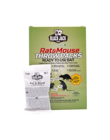 31038 - Black Jack All Natural. Rats Mouse Throw Packs. 1oz/6ct. (Case Of 5) - Box:  - Loc: I9