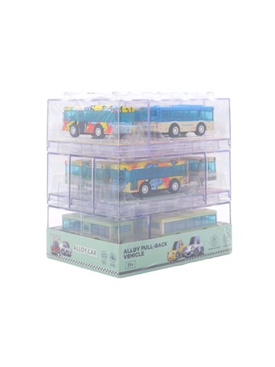 31065 - Alloy Pull-Bac Alloy Vehicle (Bus) 12ct - Box:  - Loc: 