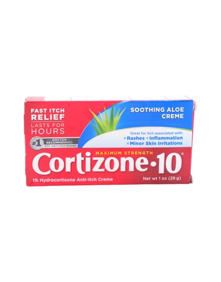 31275 - Cortizone Maximum Strength Soothing Aloe Creme. Minor Skin Irritations 1 oz - Box:  - Loc: K0