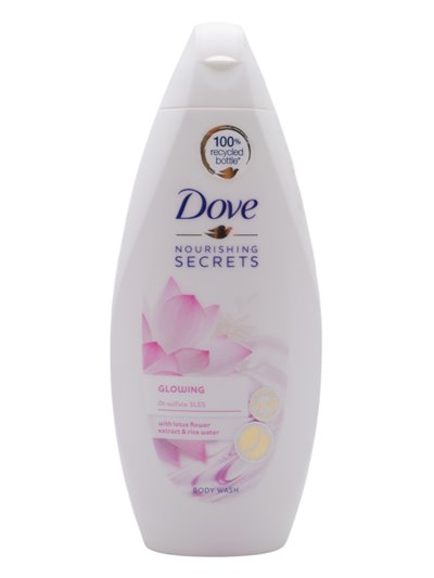 31372 - Dove Body Wash, Glowing (Lotus Flowers Extract//Rice Water - 225ml. (Case of 12) - Box:  - Loc: I3