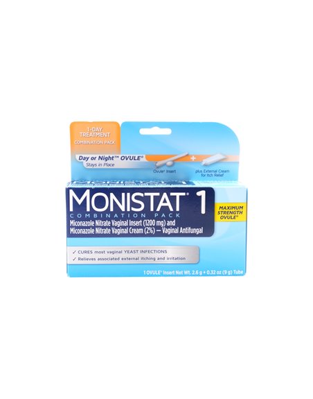31402 - Monistat 1 Maximum Strength. Combination Pack. 9g - Box:  - Loc: K4