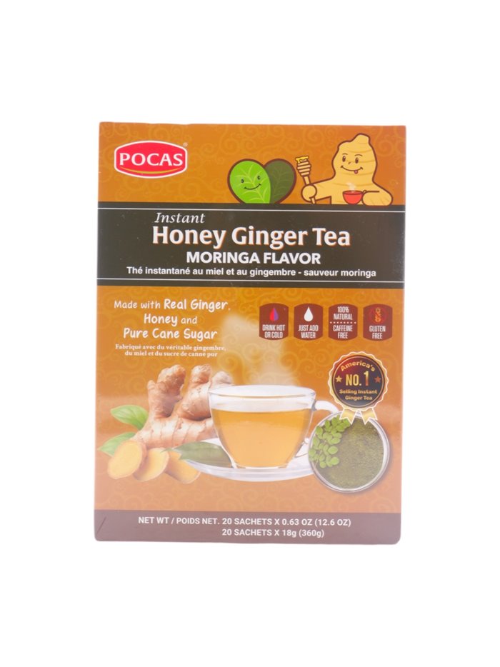 31465 - Pocas Honey Ginger Tea, Moringa Flavor - 18gr/20ct. (Case Of 24) - Box:  - Loc: R4