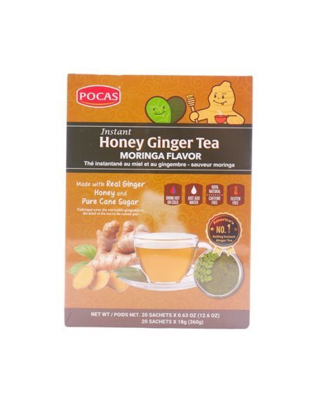 31465 - Pocas Honey Ginger Tea, Moringa Flavor - 18gr/20ct. (Case Of 24) - Box:  - Loc: R4