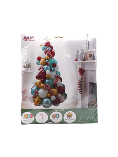 31523 - SAM. Christmas Tree  Balloon - (Assorted, Latex, Film, And Metallic Ballons) - 114ct. Pack Of 6. - Box:  - Loc: J7