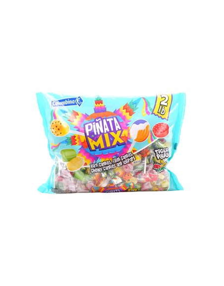31546 - Colombina. Pinata Mix Tiger Pops/BonBon Bum - 2Lbs. (Case Of 8) - Box:  - Loc: M2