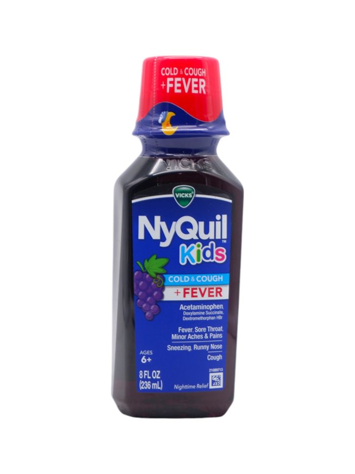 31587 - Nyquil Liquid Childrens. Cold & Cough + Fever Night Time. Grape - 8 fl. oz. - Box:  - Loc: K4