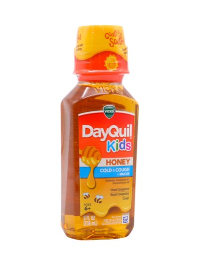 31588 - Dayquil Liquid Childrens. Cold & Cough + Fever Day Time. Grape - 8 fl. oz. - Box:  - Loc: K4