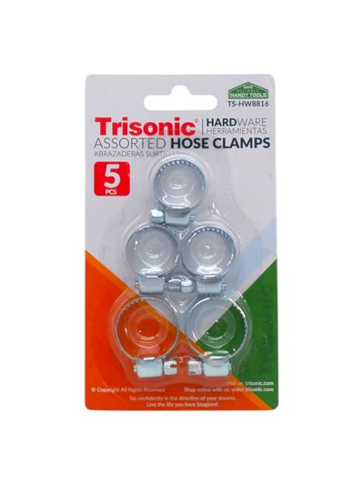 31661 - Trisonic Assorted Hose Clamp. 5 Pcs. ( TS-HW8816 ) - Box:  - Loc: A1