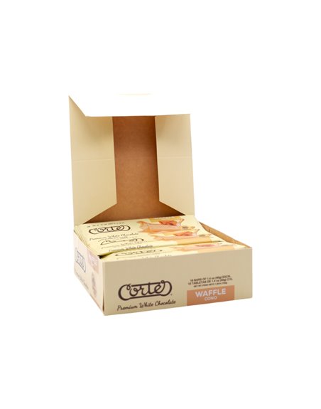 31734 - Cortes. Waffle Cono White Premium Chocolate - 18ct/1.4oz. - Box:  - Loc: L0-1