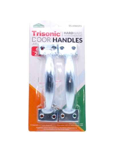 31758 - Trisonic Silver Door Handle - 6" (TS-HW695). 2 Pcs - Box:  - Loc: A2