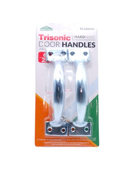 31758 - Trisonic Silver Door Handle - 6" (TS-HW695). 2 Pcs - Box:  - Loc: A2