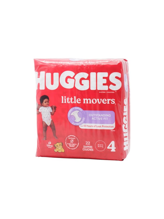 31764 - Huggies Diapers Little Movers - Size 4. 5/22ct - Box:  - Loc: E6