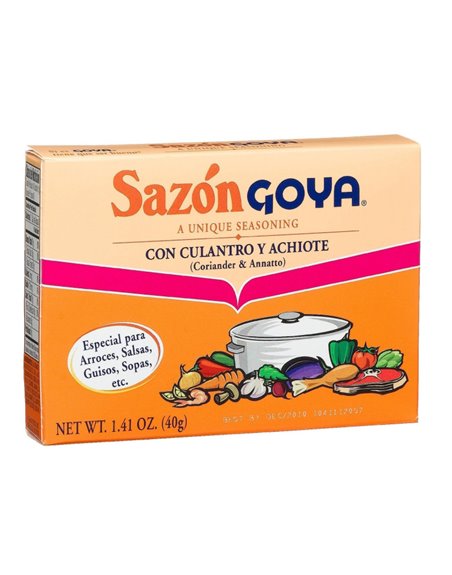 6701 - Goya Sazón Con Culantro Y Achiote - 1.41 oz. (8 Packets). (Case of 36) - Box:  - Loc: G10