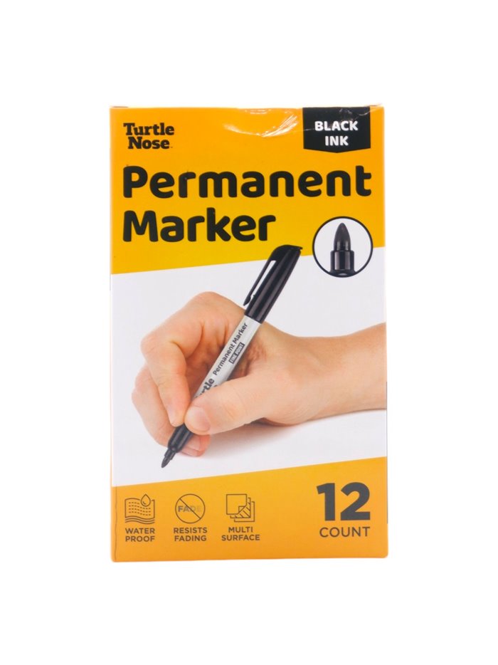 31893 - Turtle Nose Permanent Marker, Black - 12ct - Box:  - Loc: F1