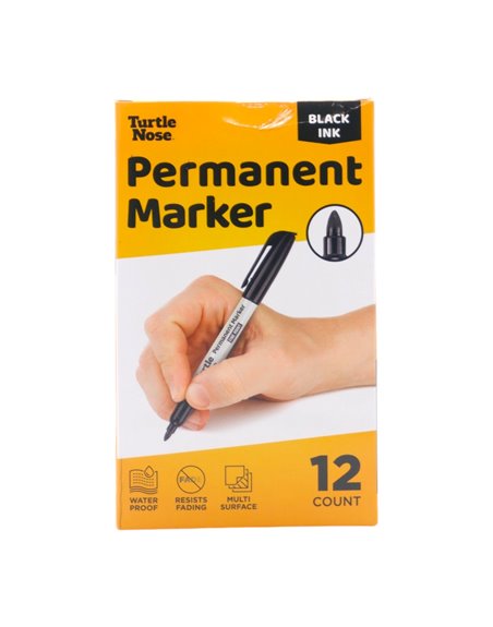 31893 - Turtle Nose Permanent Marker, Black - 12ct - Box:  - Loc: F1