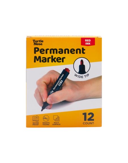 31896 - Turtle Nose Permanent Marker (Wide Tip), Red - 12ct - Box:  - Loc: F1