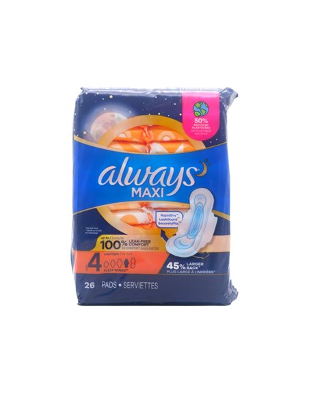 31992 - Always Maxi Size 4 - 6 x 26's 77160 - Box:  - Loc: E3