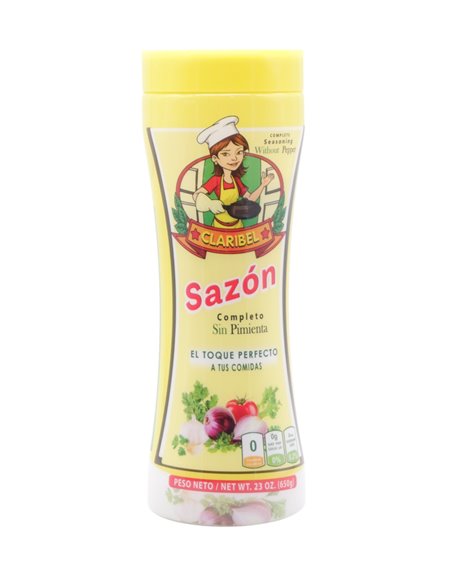 32044 - Claribel Sazón Completo Without Pepper (Sin Pimienta). 23 oz. Case of 24 - Box:  - Loc: P12