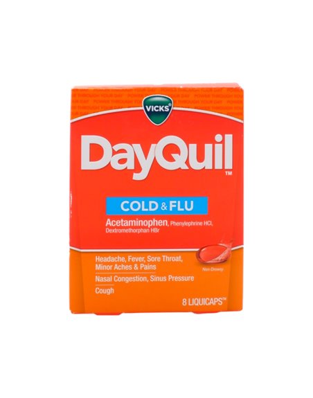 32063 - DayQuil Cold & Flu LiquiCaps - 8ct - Box:  - Loc: K2