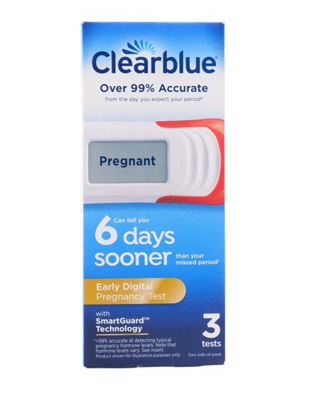 32068 - Clear Blue Pregnancy Test (Early Digital Pregnancy Test). 3ct - Box:  - Loc: K10