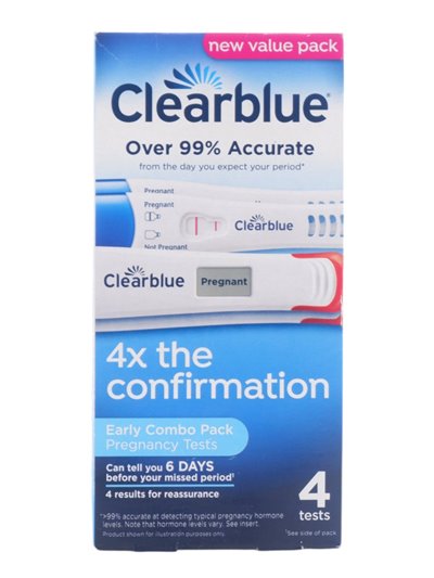 32070 - Clear Blue Pregnancy Test (Early Combo Pack). 4ct - Box:  - Loc: K10