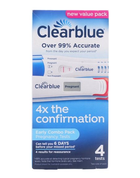 32070 - Clear Blue Pregnancy Test (Early Combo Pack). 4ct - Box:  - Loc: K10