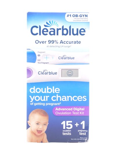 32072 - Clear Blue Pregnancy Test (Advanced Digital Ovulation Test Kit). 15 Ovulation +1 Pregnancy Test - Box:  - Loc: K10