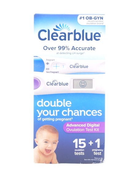 32072 - Clear Blue Pregnancy Test (Advanced Digital Ovulation Test Kit). 15 Ovulation +1 Pregnancy Test - Box:  - Loc: K10
