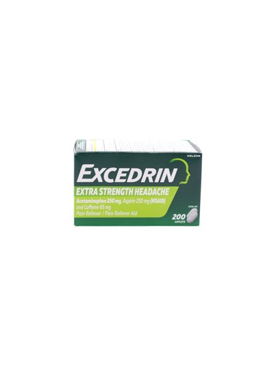 32077 - Excedrin Extra Strength Headache. 250mg - 200 Caps - Box:  - Loc: K1