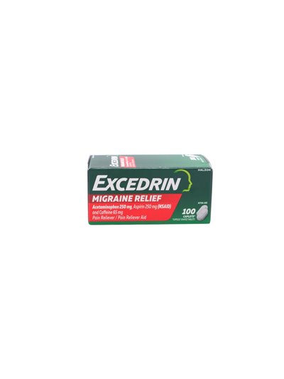 32078 - Excedrin Migraine. 250mg - 100 Caps - Box:  - Loc: K1