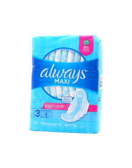 32270 - Always Maxi Size 3  - 3 x 33's - Box:  - Loc: D2