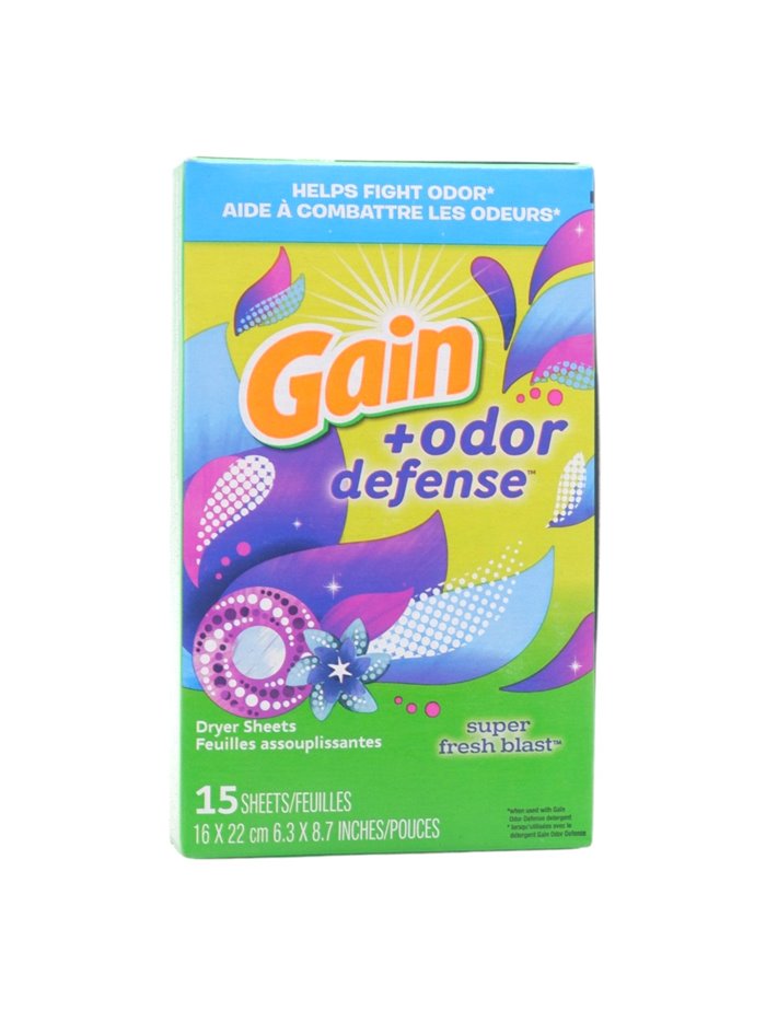 32278 - Gain Dryer Sheets, Super Fresh Blast - 15ct (Case of 15) - Box:  - Loc: C1