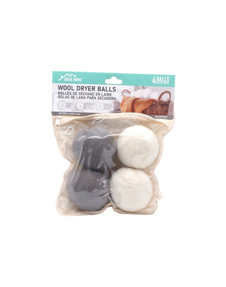 32280 - Ideal Home. Wool Dryer Balls. 4ct-Pkg Of 12. (Case Of 2) - Box:  - Loc: A2