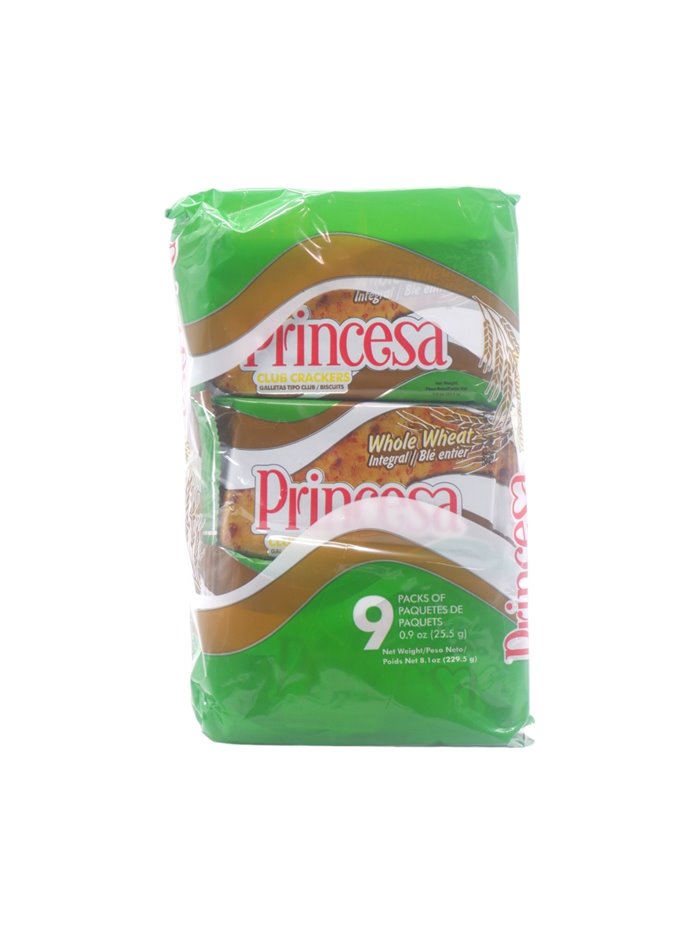 32338 - Princesa. Galletas Whole Wheat (Integrales). 8.01oz - 9pk. (Case of 24) - Box:  - Loc: N13