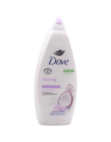32357 - Dove Body Wash, Relaxing - Jasmine & Coconut milk 750ml. (Case of 12) - Box:  - Loc: F2