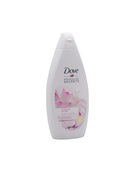 32463 - Dove Body Wash, Glowing, Lotus Flower Extract & Rice Water - 500ml. (Case of 12) - Box:  - Loc: I3
